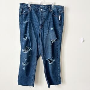 Old Navy High-Rise Slouchy Straight Jeans Size 20/2X Plus Distressed Button Fly
